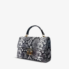 The Venezia Black White Leather Handbag