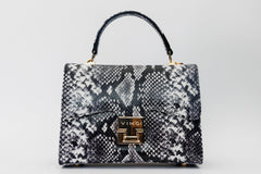 The Venezia Black White Leather Handbag