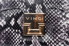 The Venezia Black White Leather Handbag