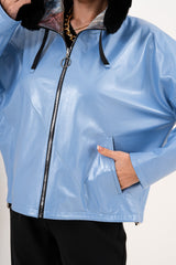 The Velora Sky Blue Reversible Lambskin Leather Jacket