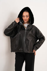 The Velora Black Reversible Lambskin Leather Jacket
