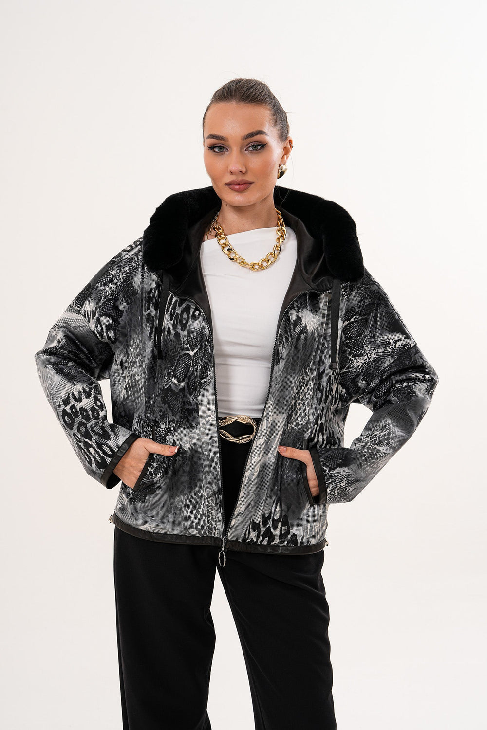 The Velora Black Reversible Lambskin Leather Jacket