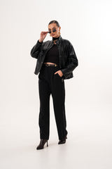 The Vesper Black Leather Jacket