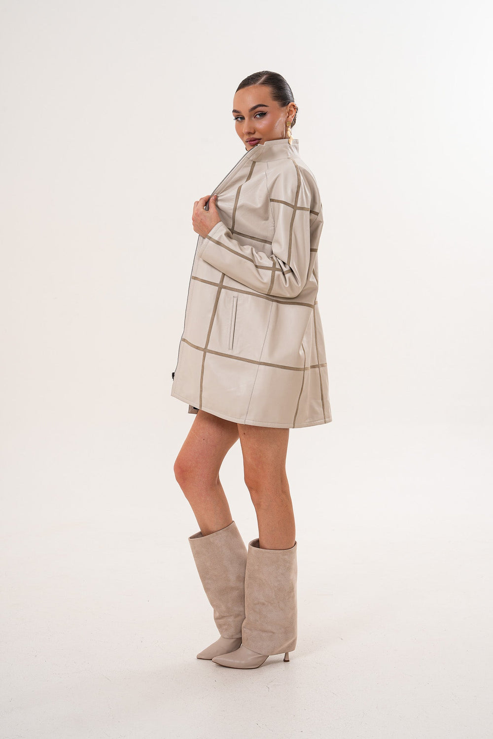 The Prado Reversible Cream  Leather Jacket
