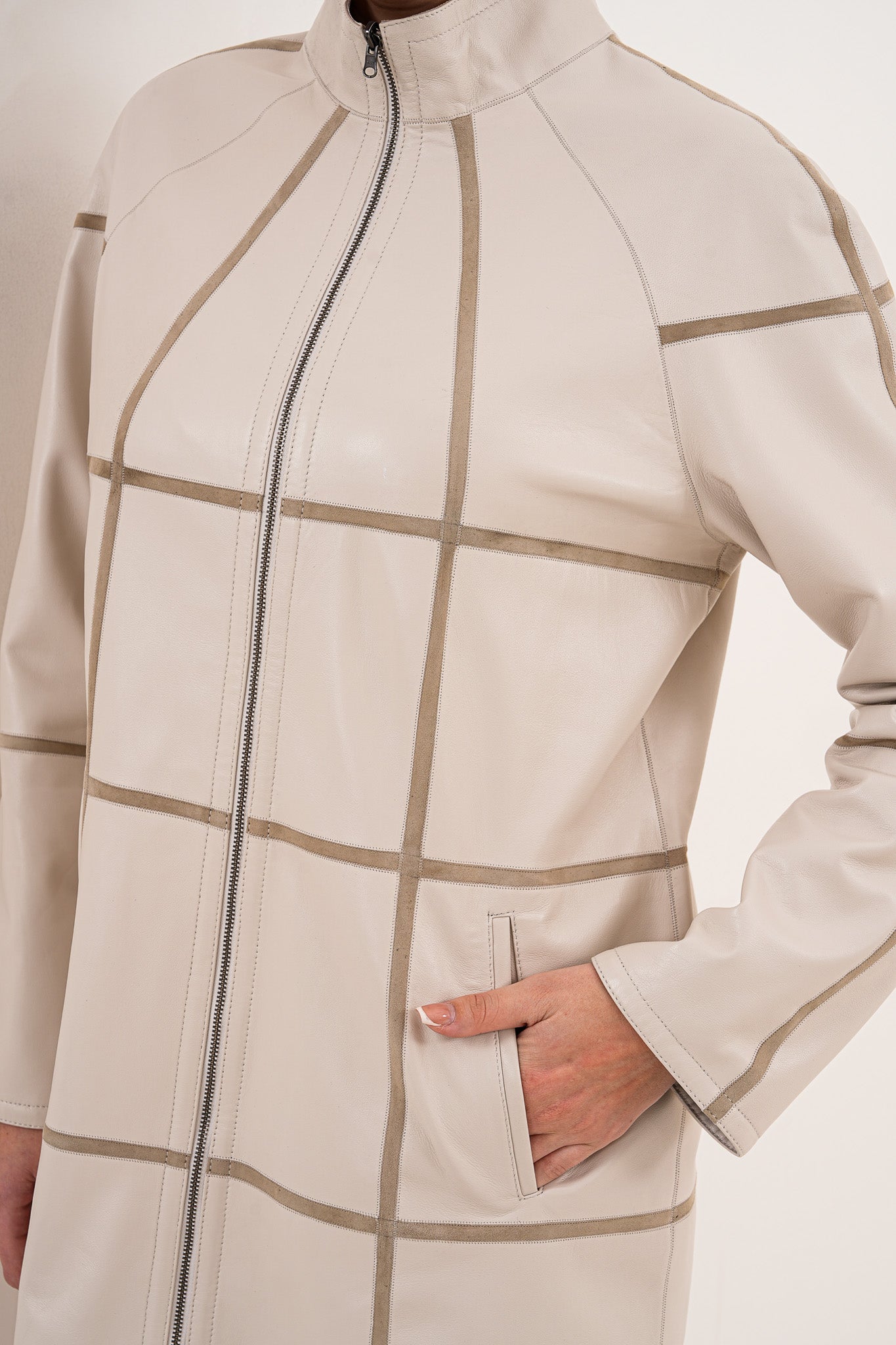 The Prado Reversible Cream  Leather Jacket