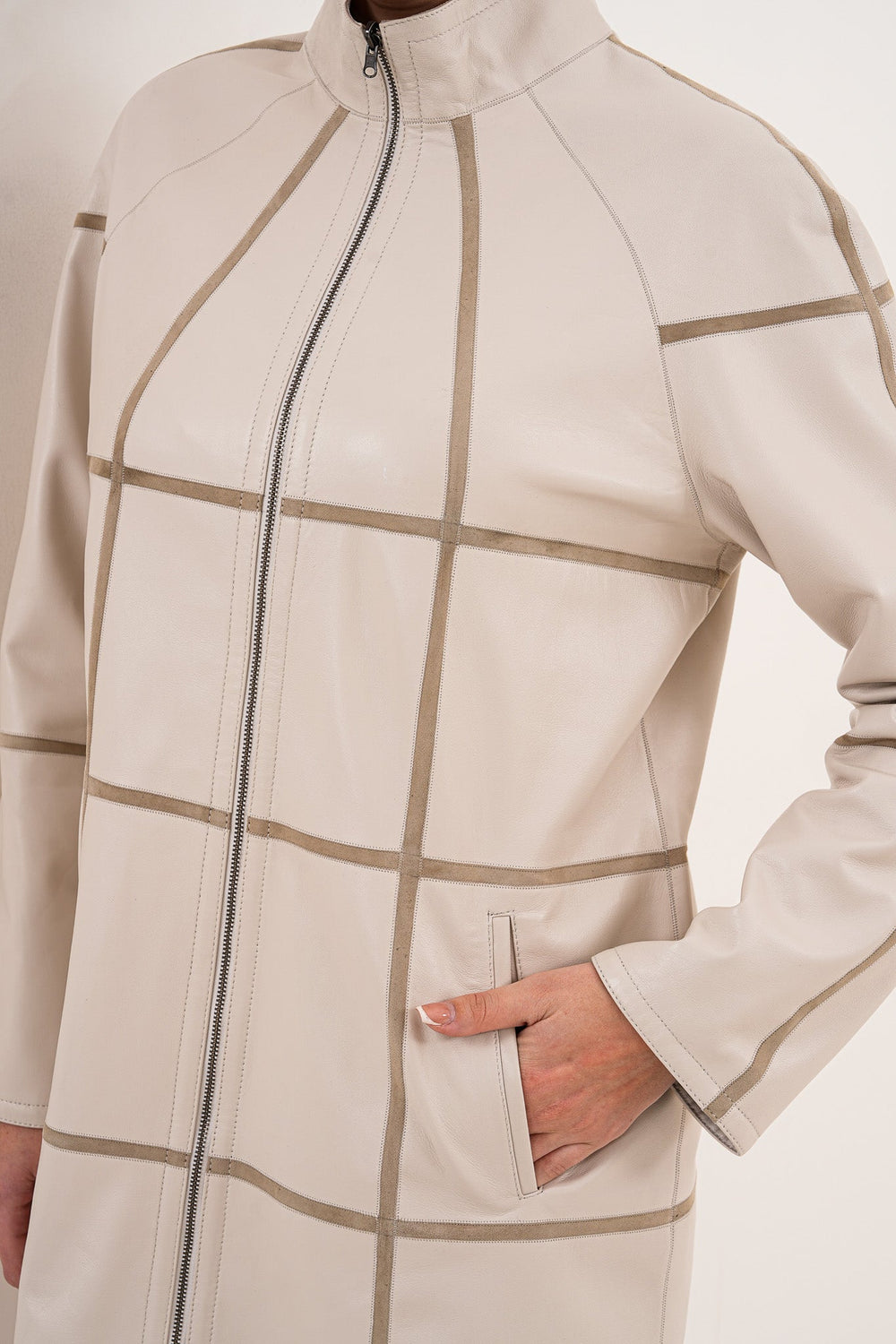 The Prado Reversible Cream  Leather Jacket