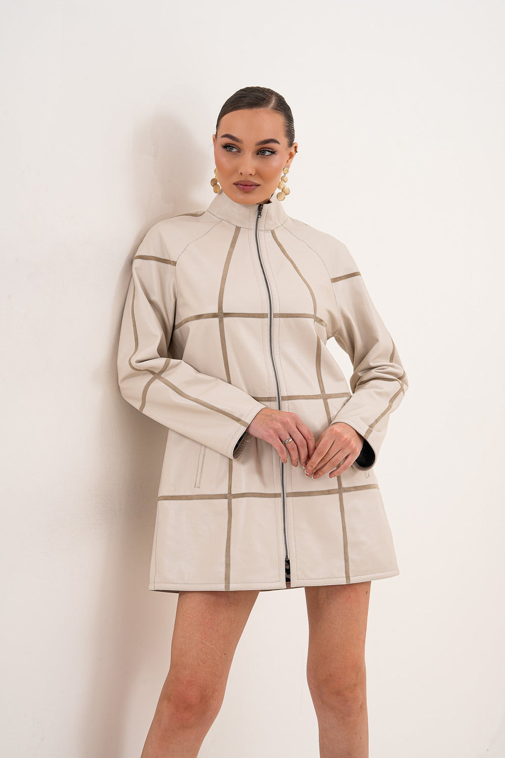 The Prado Reversible Cream  Leather Jacket