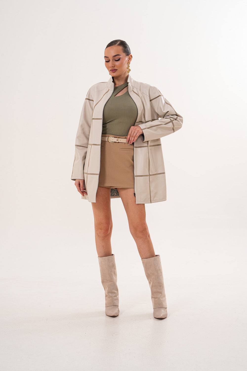 The Prado Reversible Cream  Leather Jacket