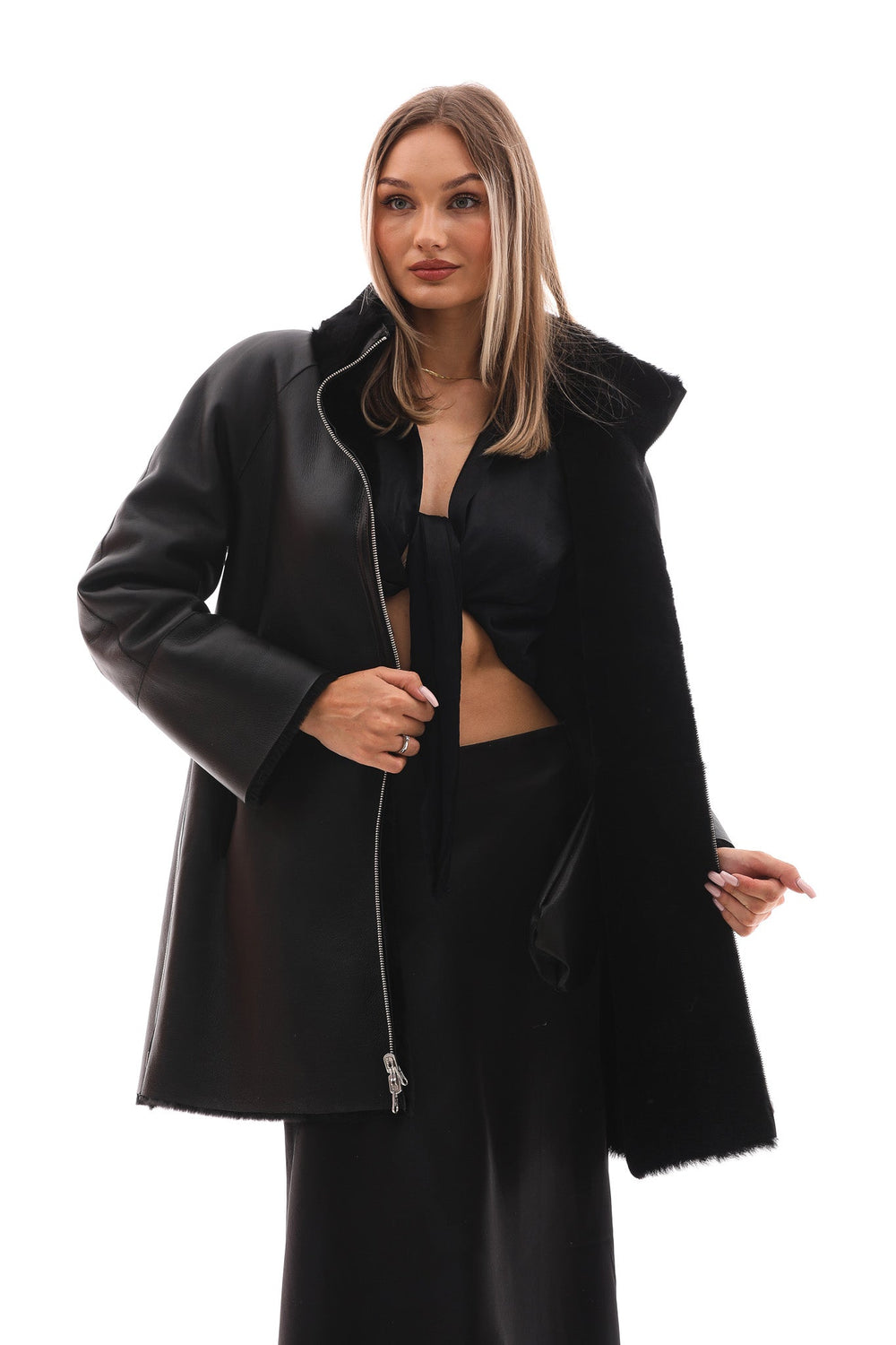 The Nyra Reversible Shearling Leather Jacket
