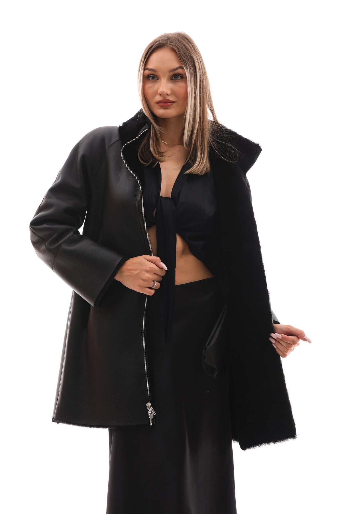 The Nyra Reversible Shearling Leather Jacket