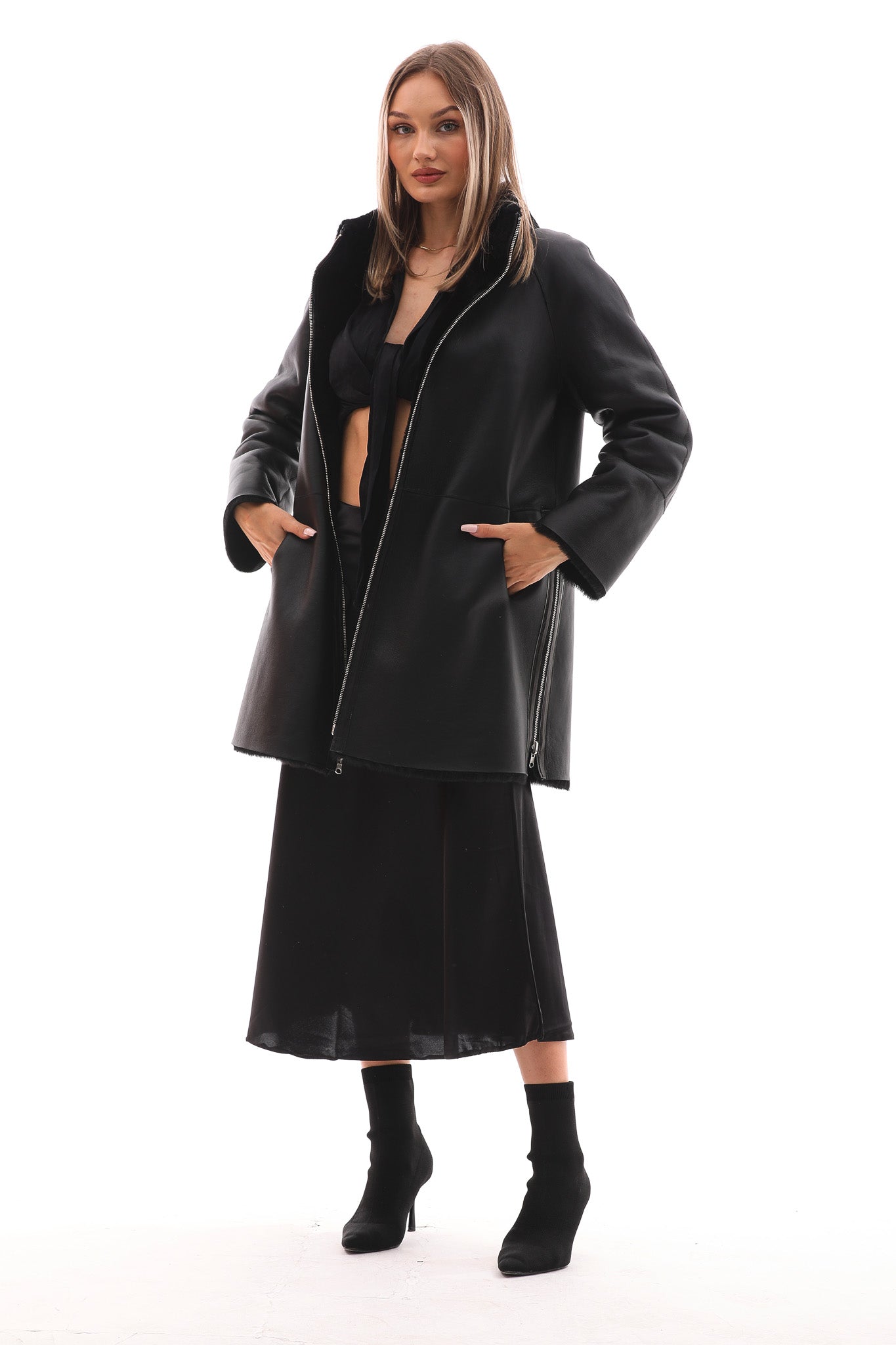 The Nyra Reversible Shearling Leather Jacket
