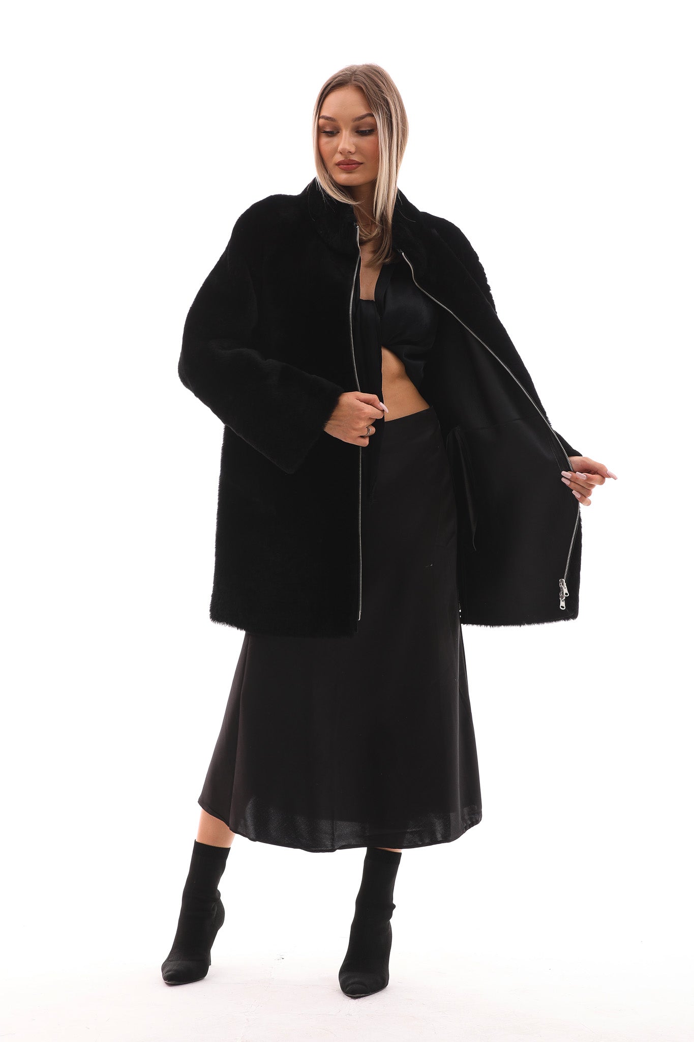 The Nyra Reversible Shearling Leather Jacket