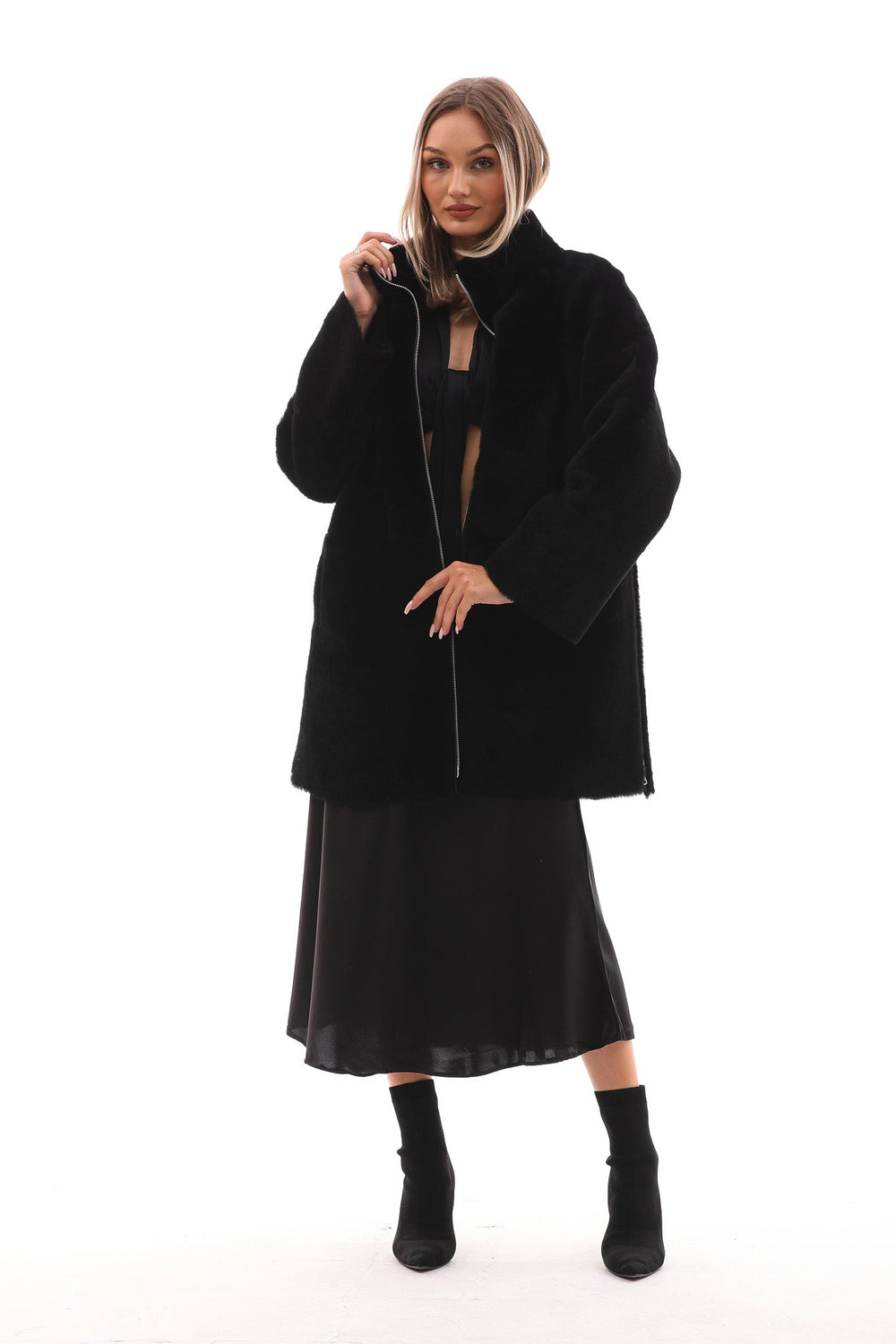 The Nyra Reversible Shearling Leather Jacket