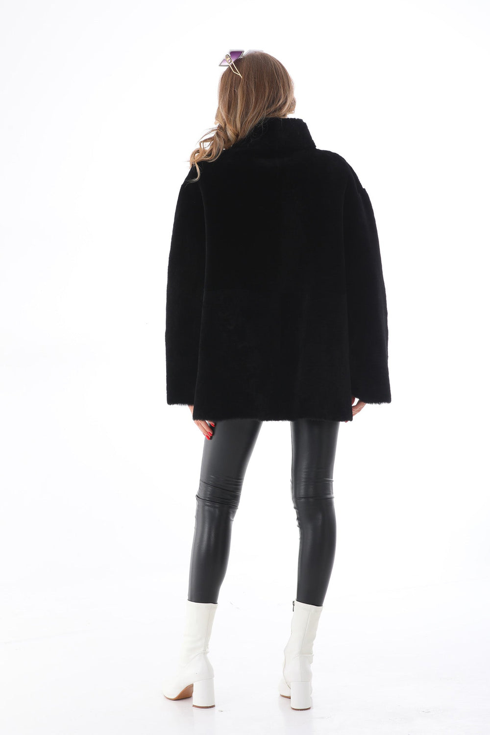 The Luxera Reversible Black Shearling Leather Jacket