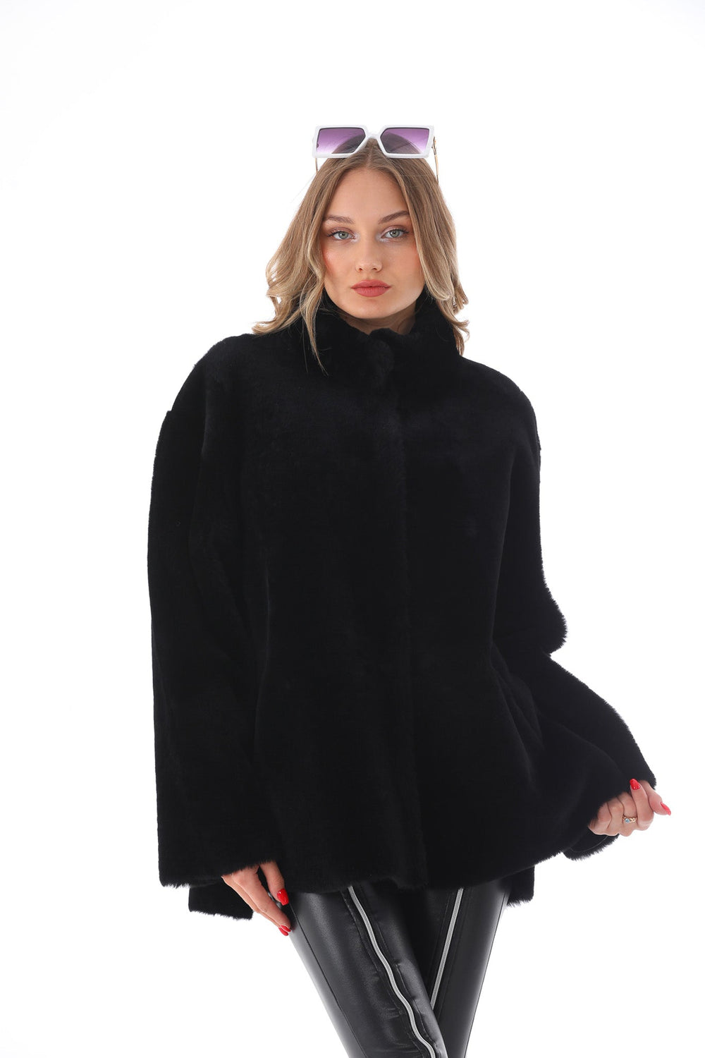 The Luxera Reversible Black Shearling Leather Jacket