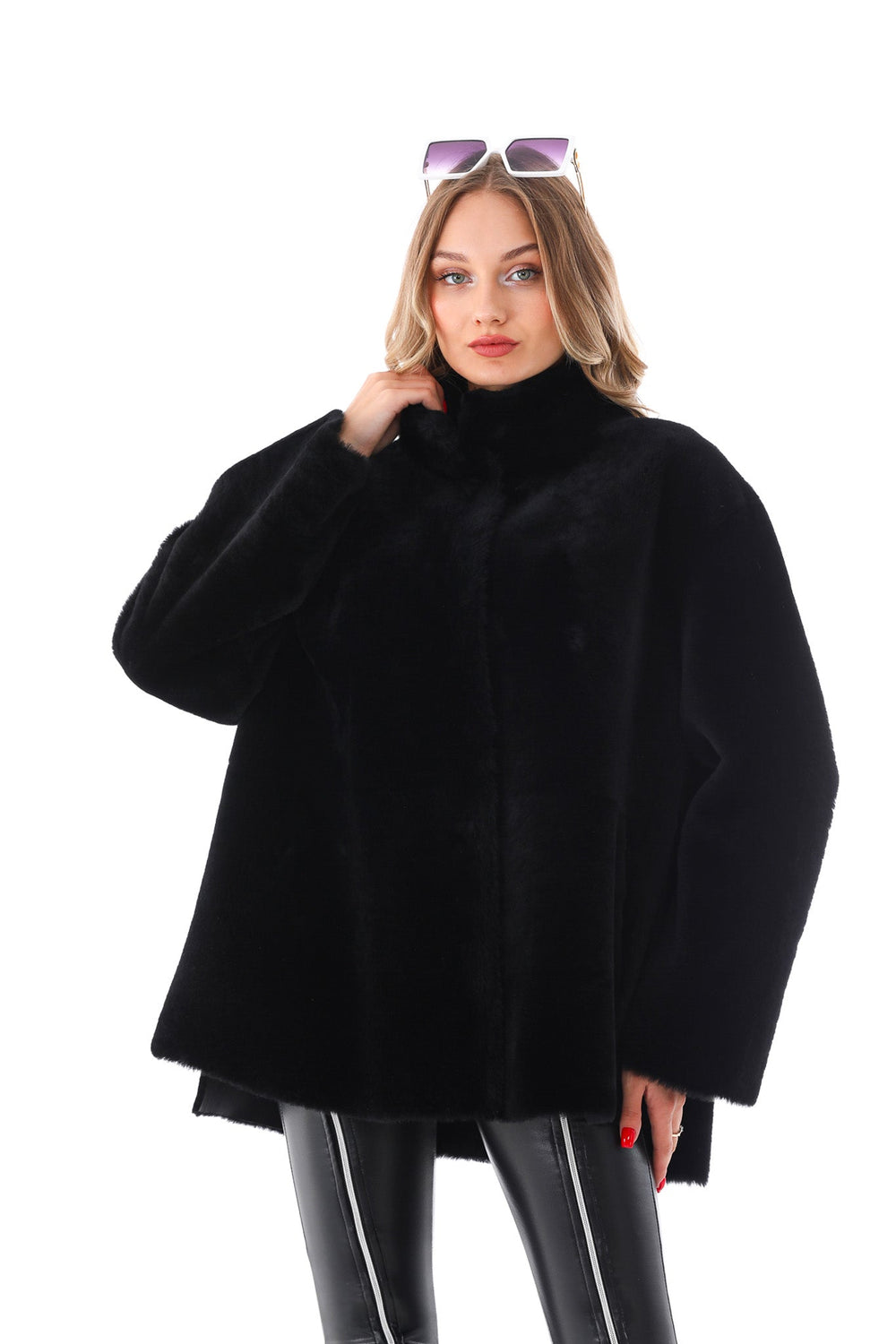 The Luxera Reversible Black Shearling Leather Jacket