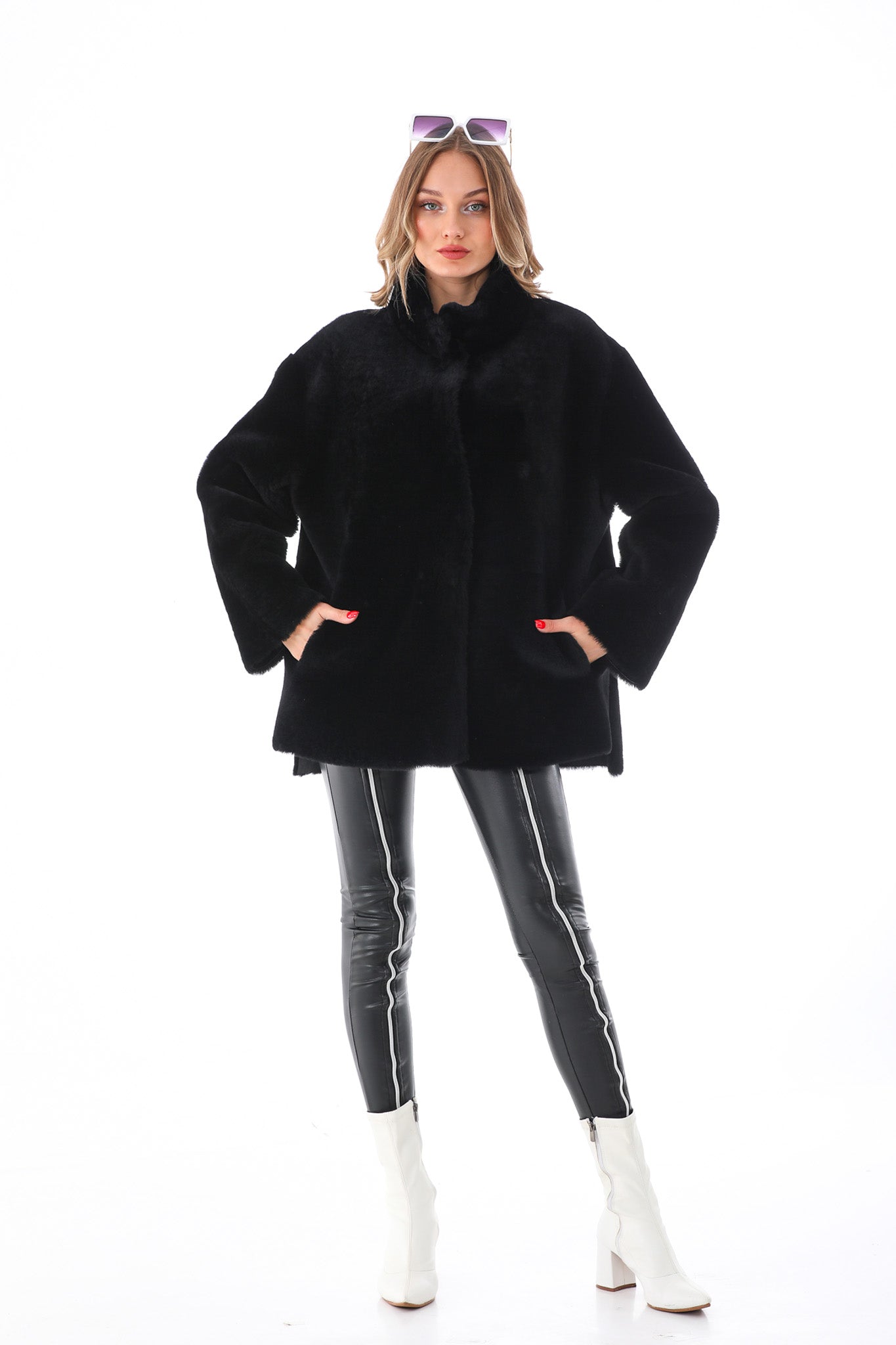 The Luxera Reversible Black Shearling Leather Jacket