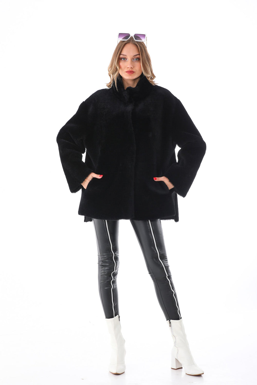 The Luxera Reversible Black Shearling Leather Jacket