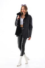 The Luxera Reversible Black Shearling Leather Jacket