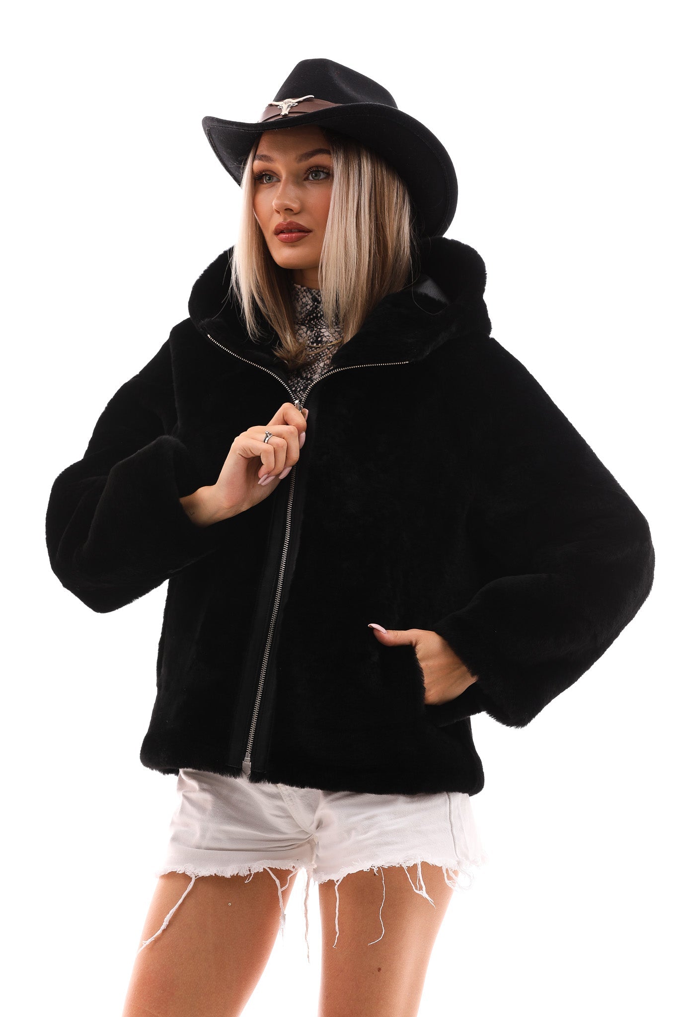 The Noxara Reversible Black Leather Jacket