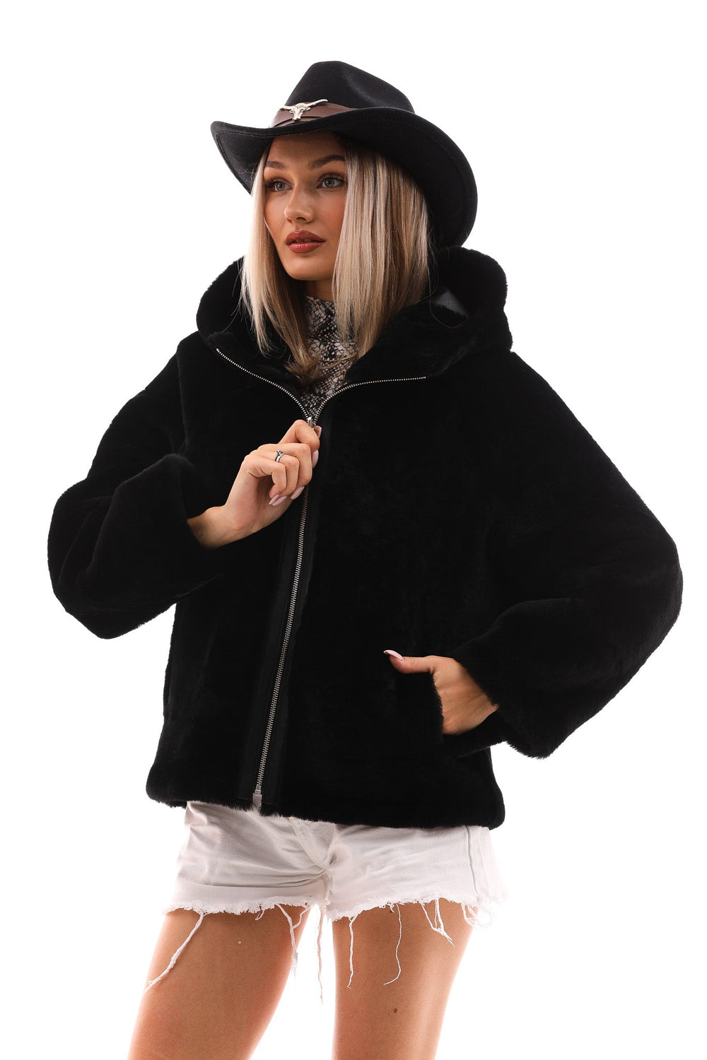 The Noxara Reversible Black Leather Jacket