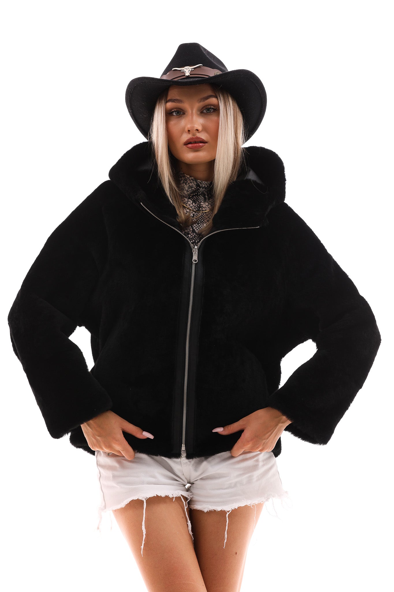 The Noxara Reversible Black Leather Jacket