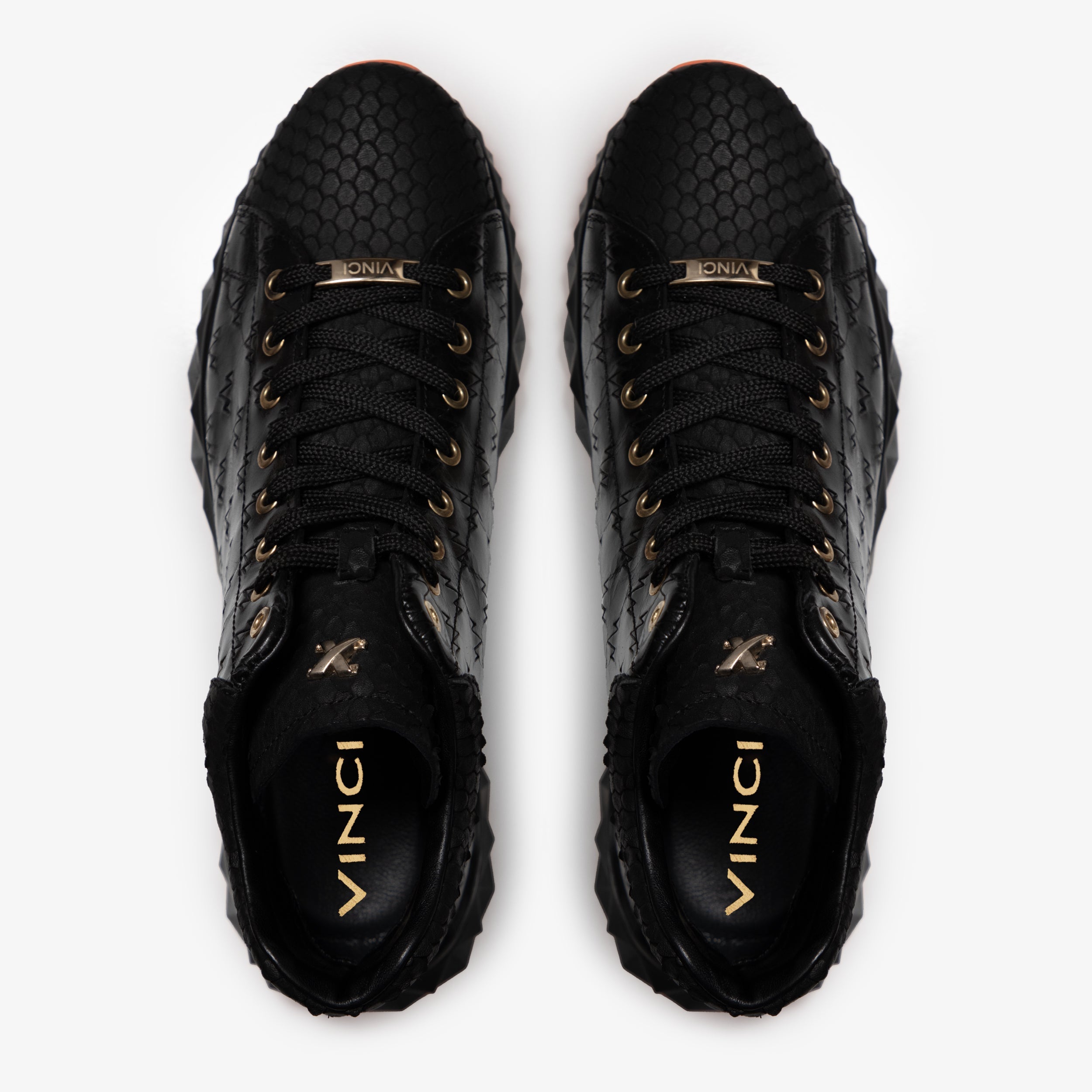 The Caesars Black Leather High-Top Sneaker