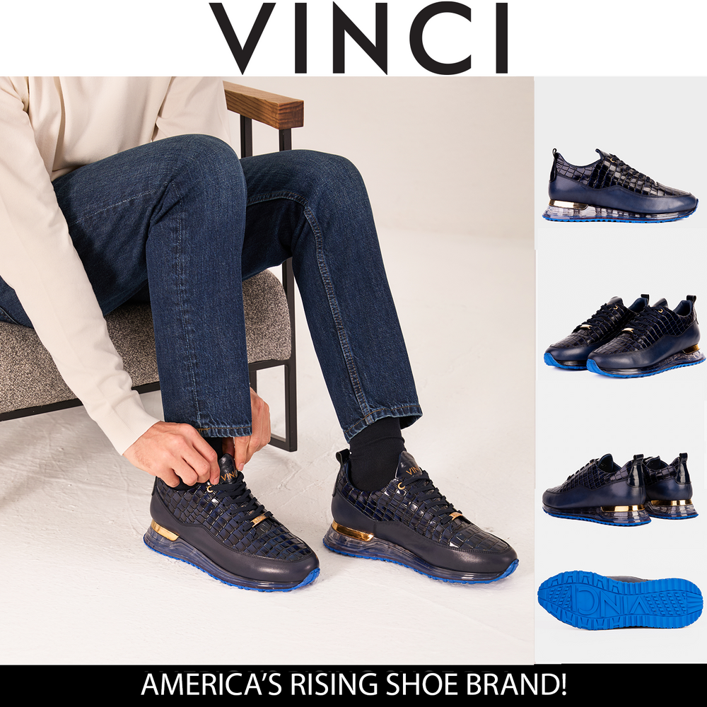 The Marseille Navy Blue Leather Sneaker