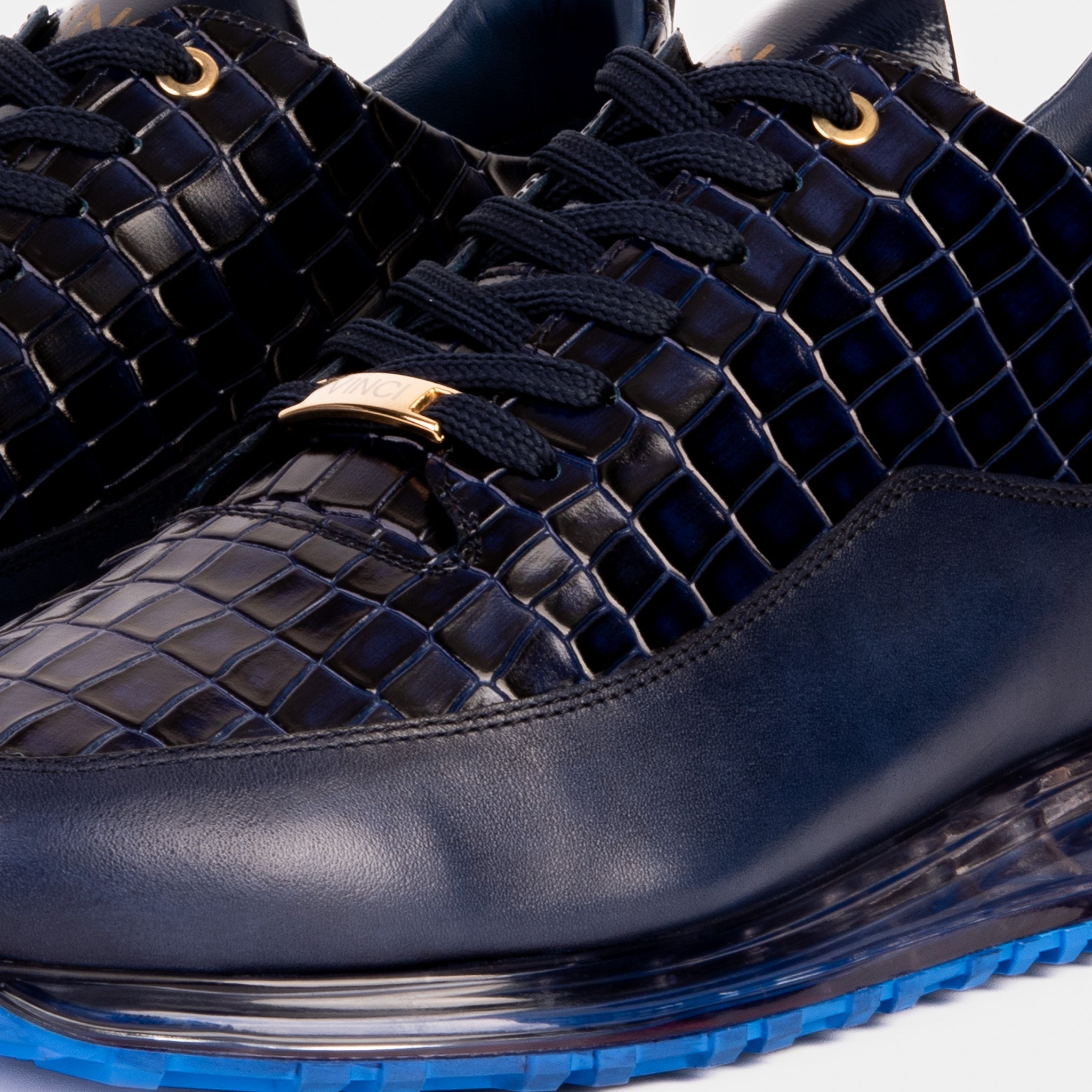 The Marseille Navy Blue Leather Sneaker