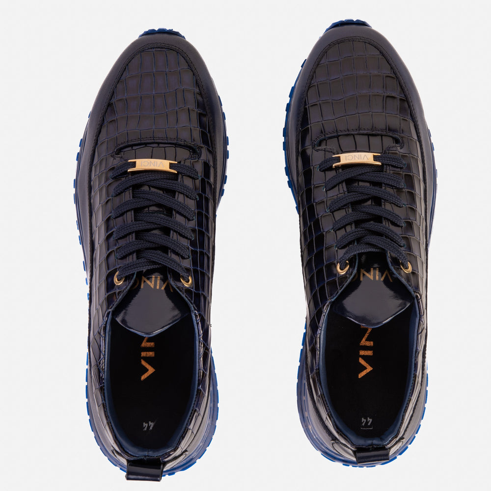 The Marseille Navy Blue Leather Sneaker