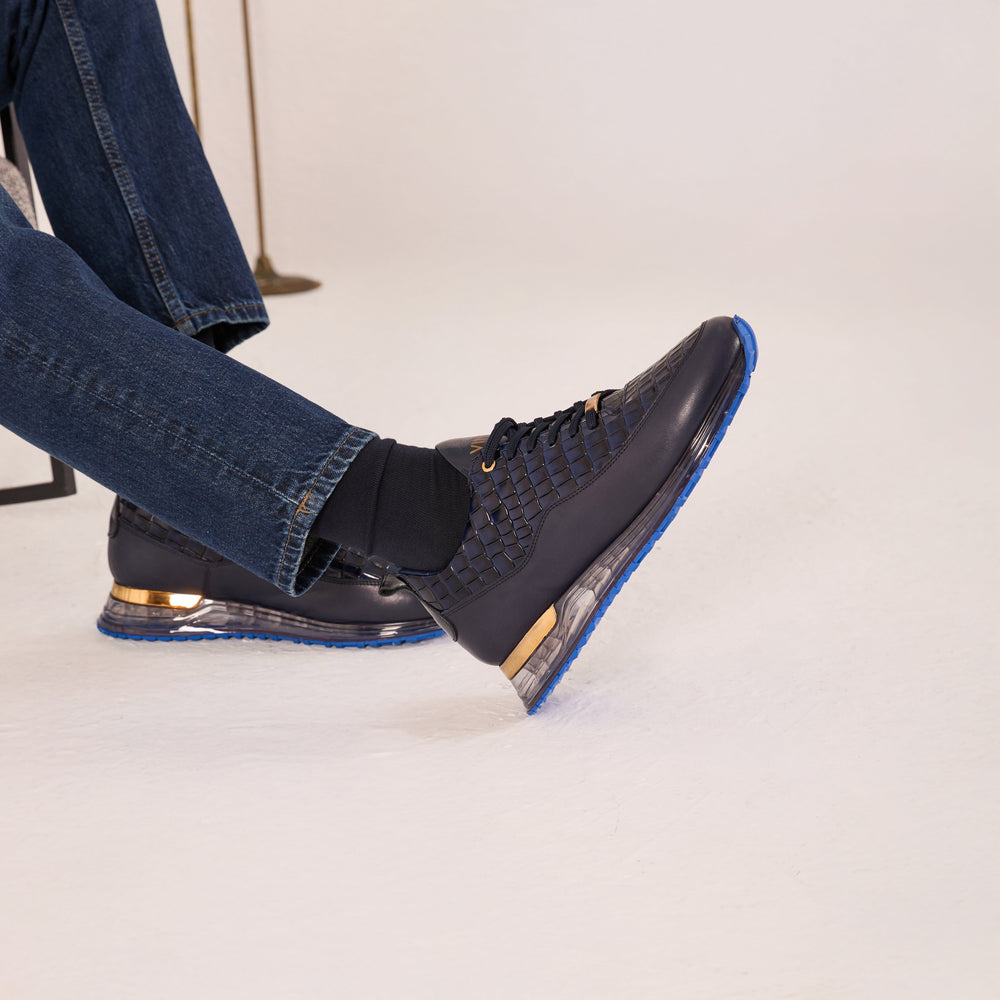 The Marseille Navy Blue Leather Sneaker