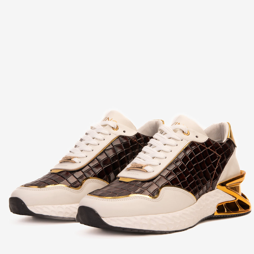 The Bellagio White Gold Leather Sneaker