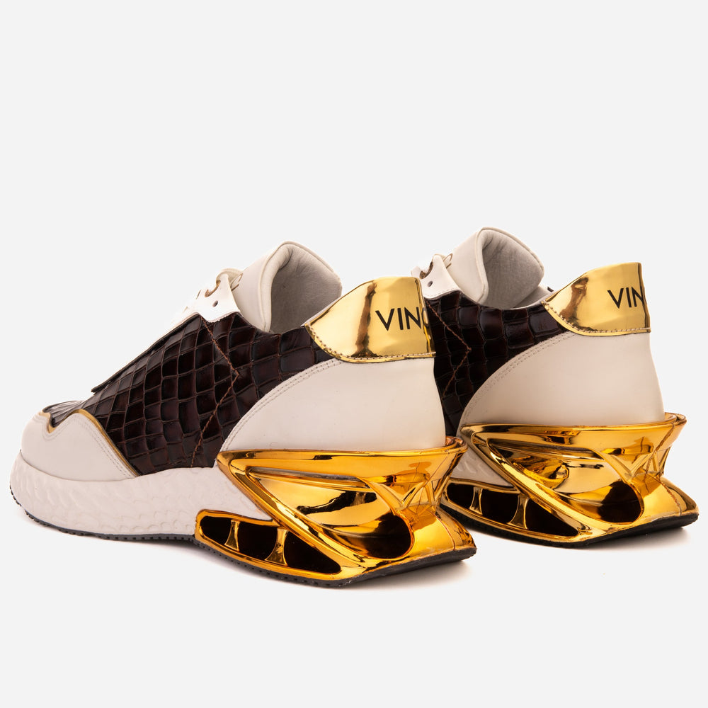 The Bellagio White Gold Leather Sneaker