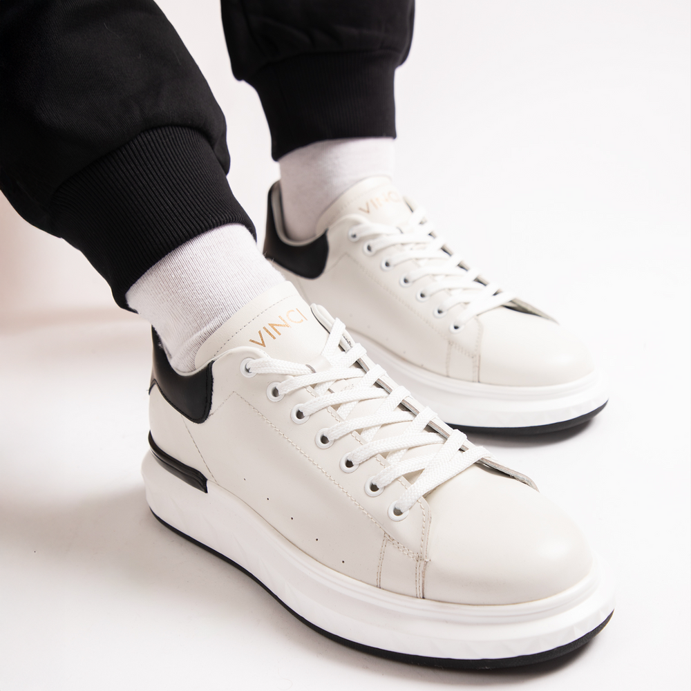 The Linq White Leather Sneaker