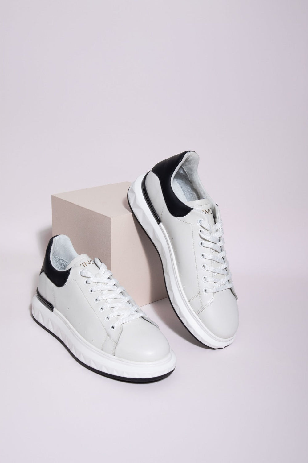 The Linq White Leather Sneaker