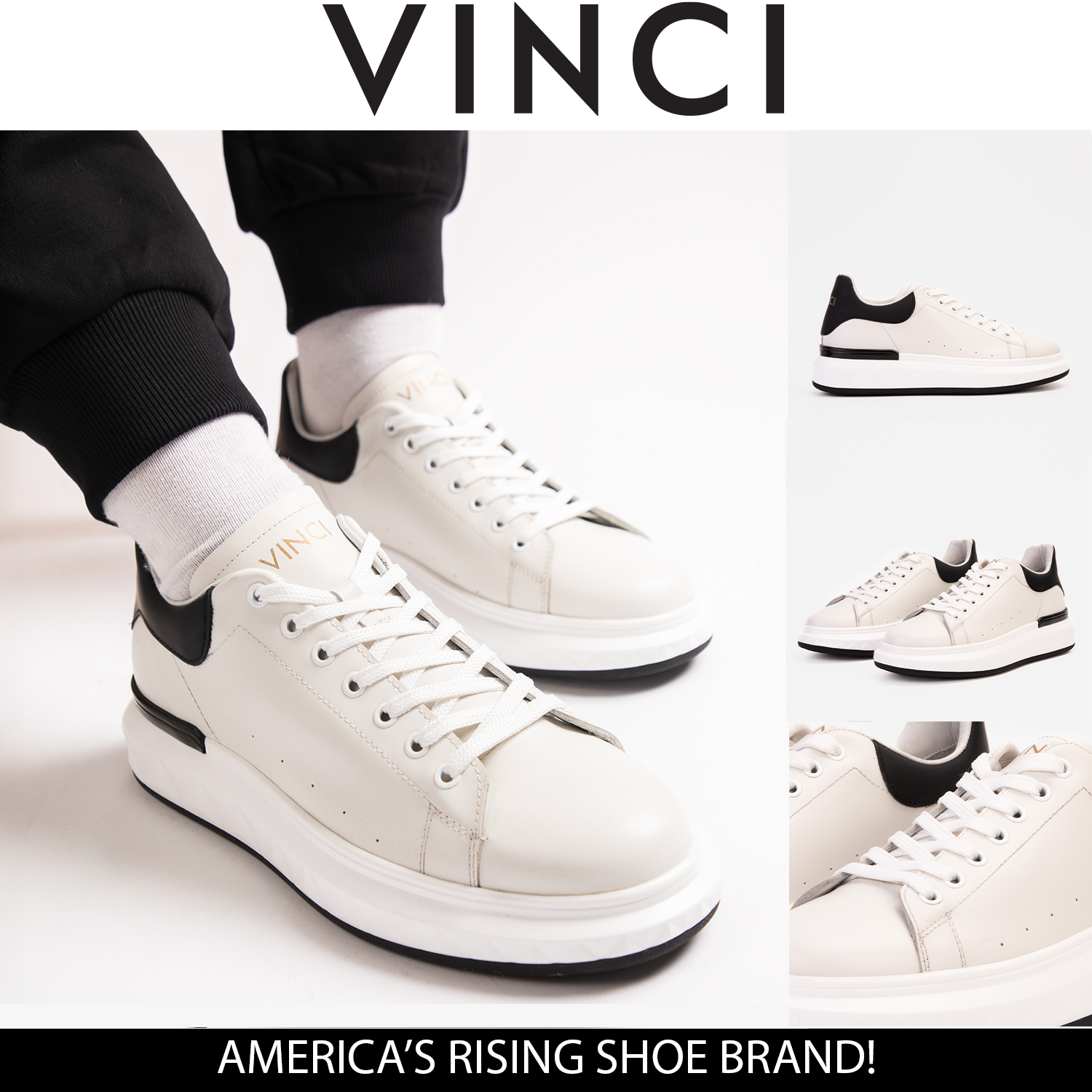 The Linq White Leather Sneaker
