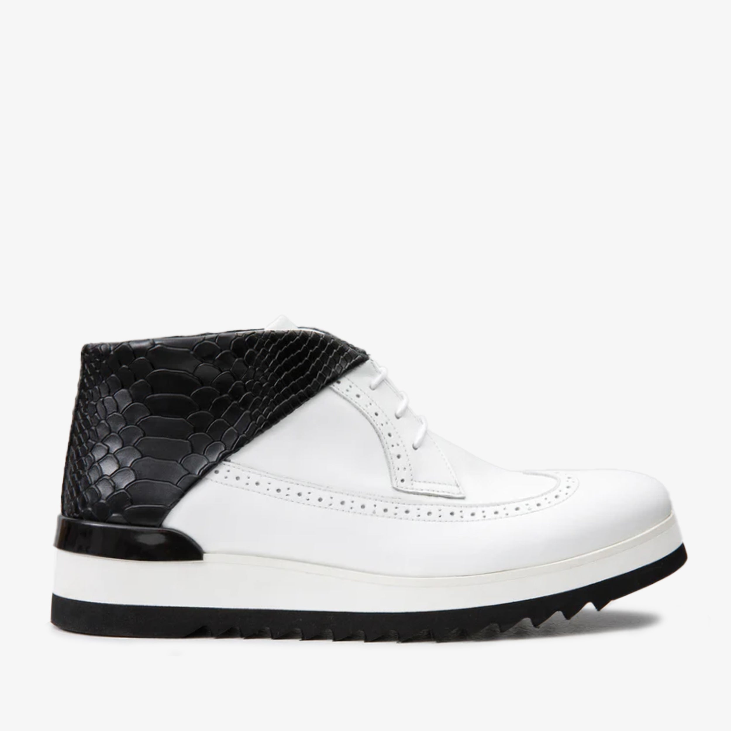 The Kagan White Wingtip Chukka Sneaker Boot