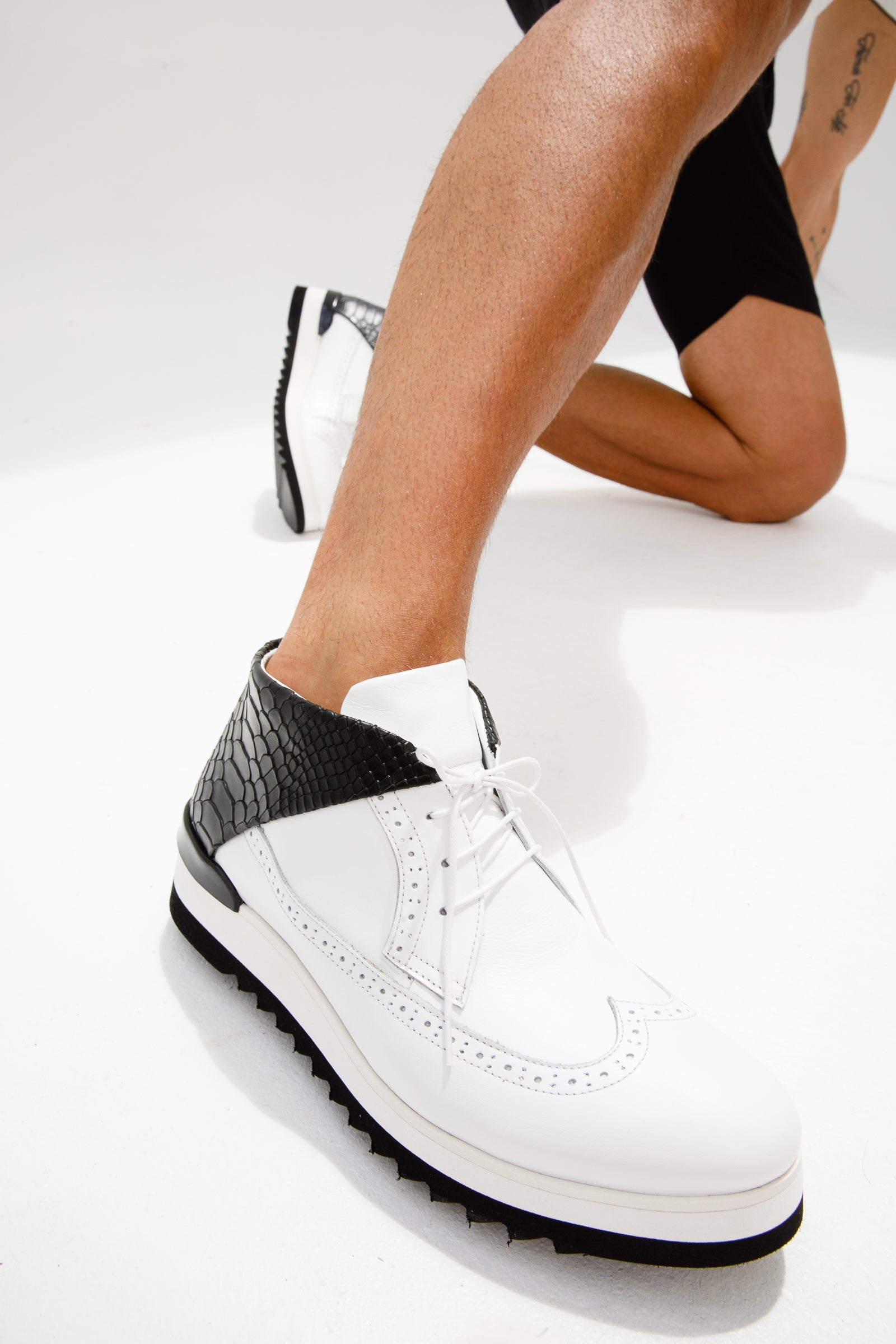 The Kagan White Wingtip Chukka Sneaker Boot