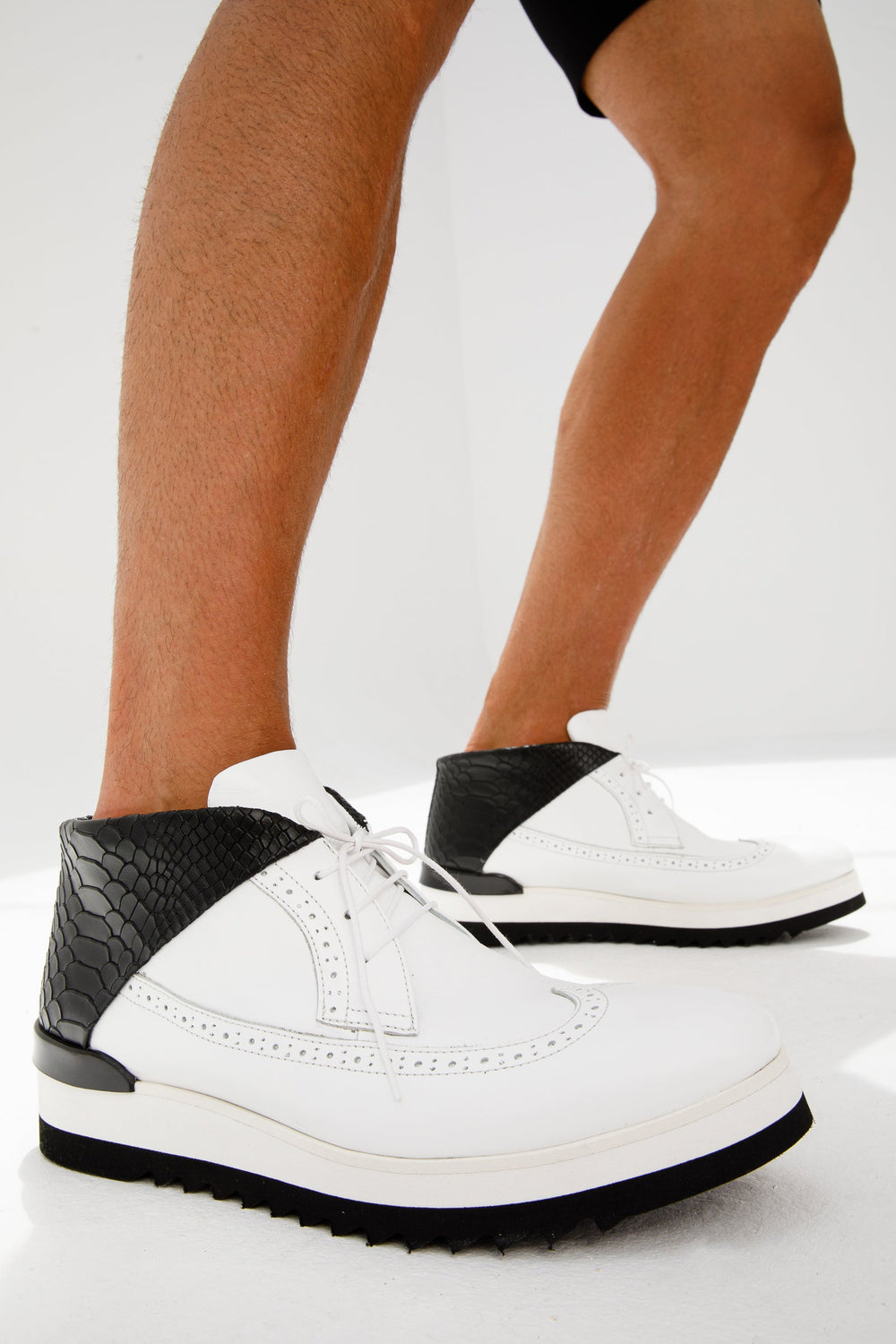 The Kagan White Wingtip Chukka Sneaker Boot