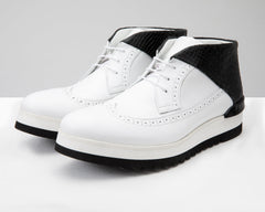 The Kagan White Wingtip Chukka Sneaker Boot