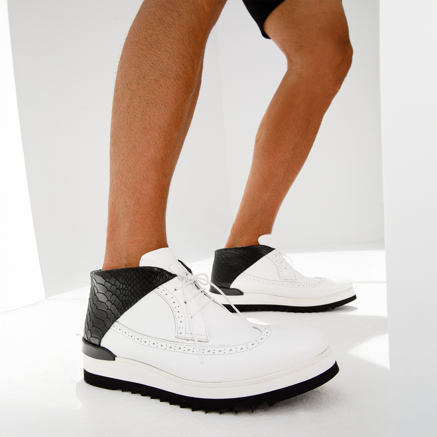The Kagan White Wingtip Chukka Sneaker Boot