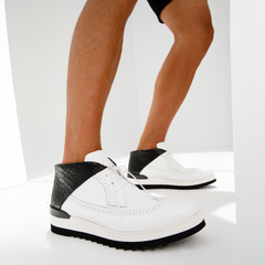 The Kagan White Wingtip Chukka Sneaker Boot