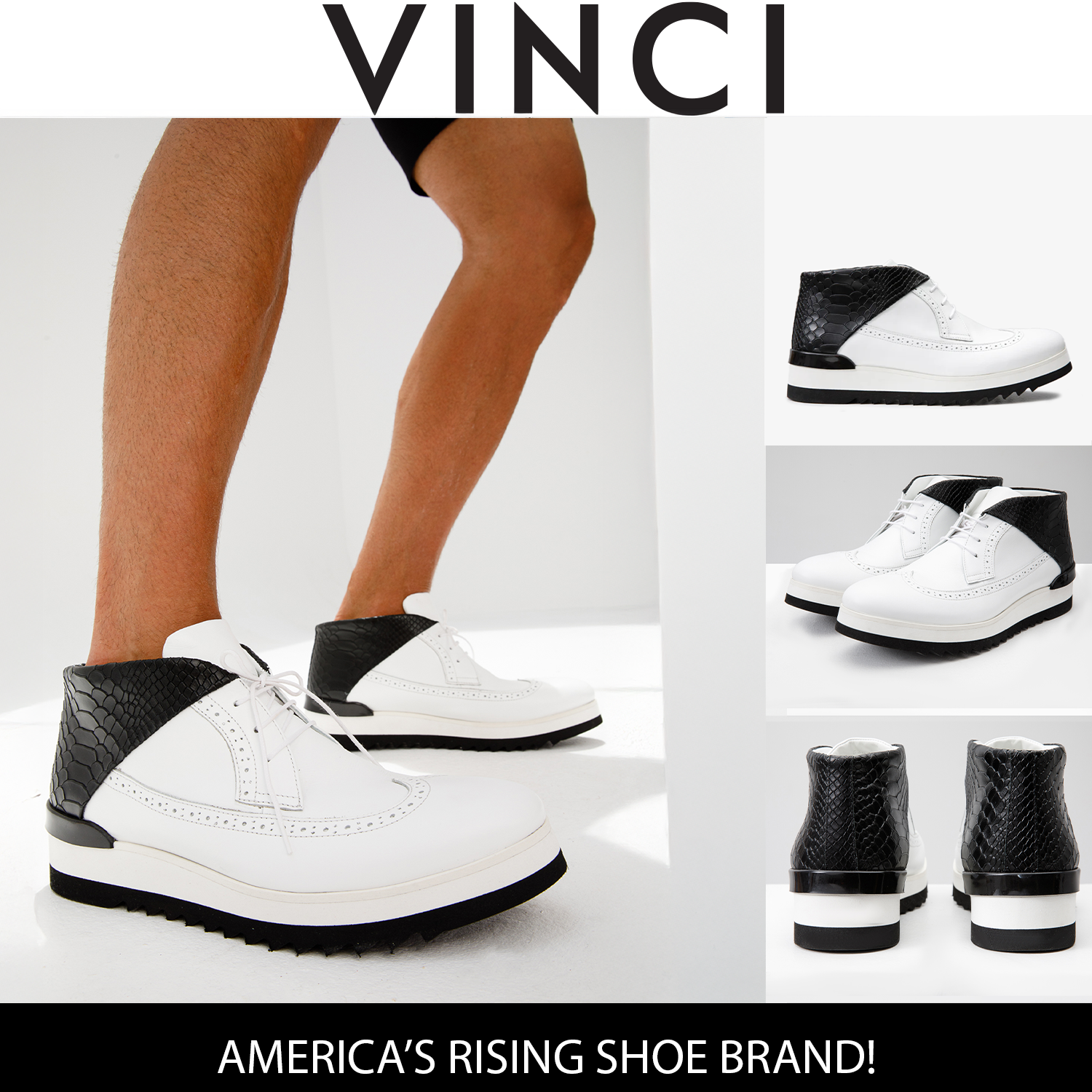 The Kagan White Wingtip Chukka Sneaker Boot
