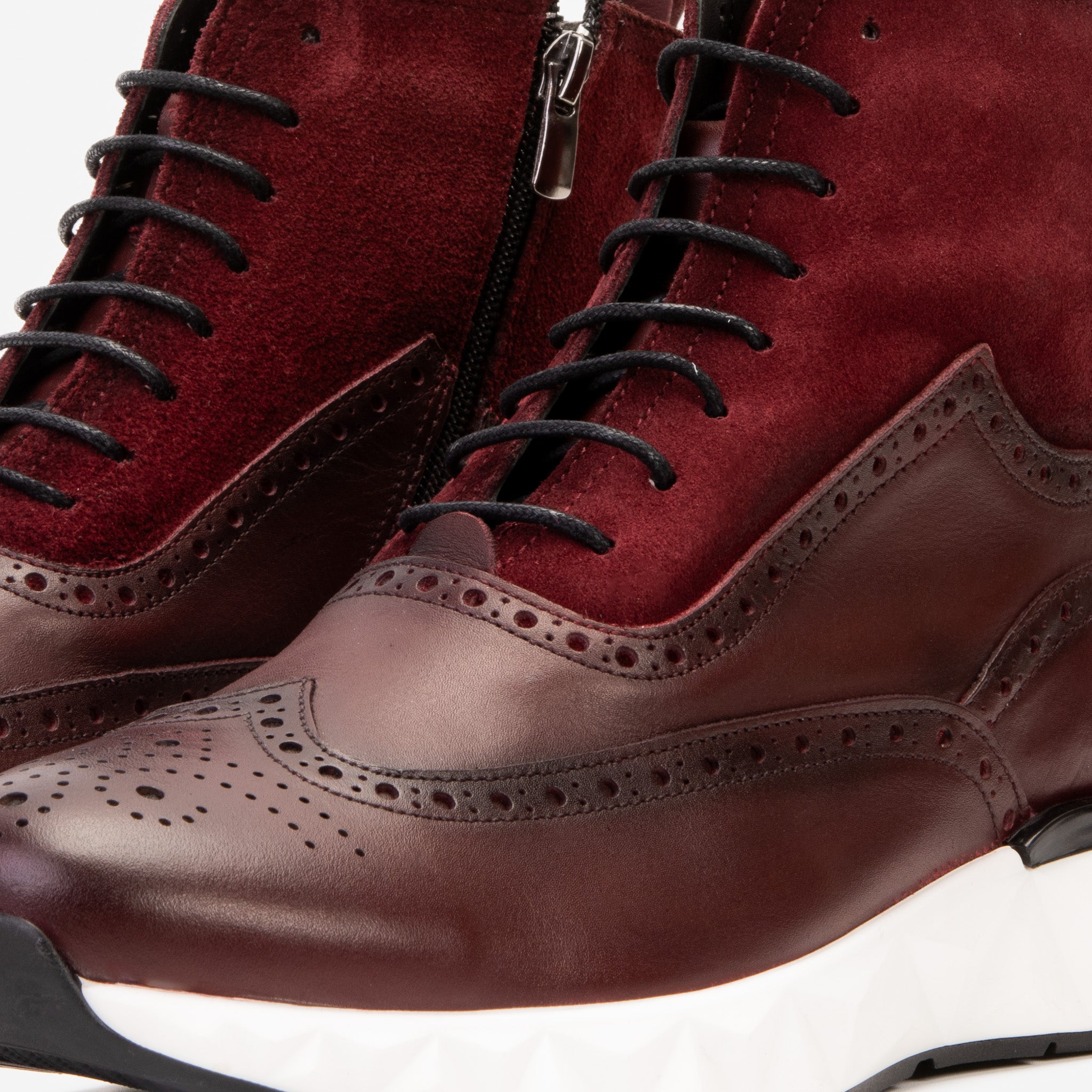 The Regent Burgundy Leather Wingtip\n Brogue Casual Boot