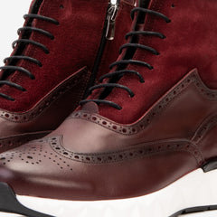 The Regent Burgundy Leather Wingtip\n Brogue Casual Boot