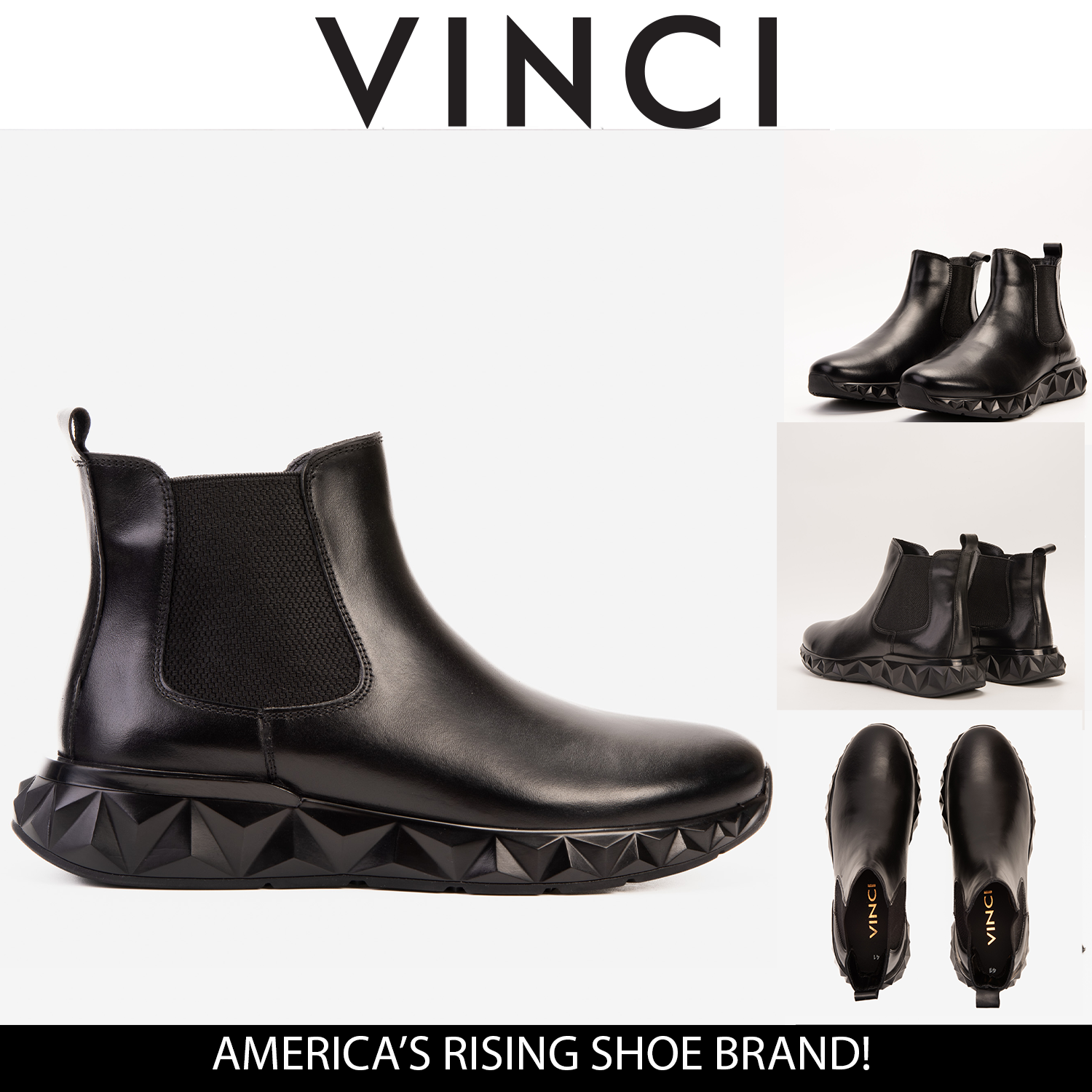 The Apex Black Leather Chelsea Boot