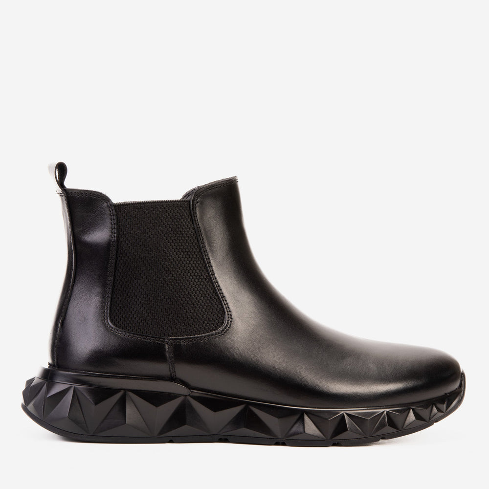 The Apex Black Leather Chelsea Boot