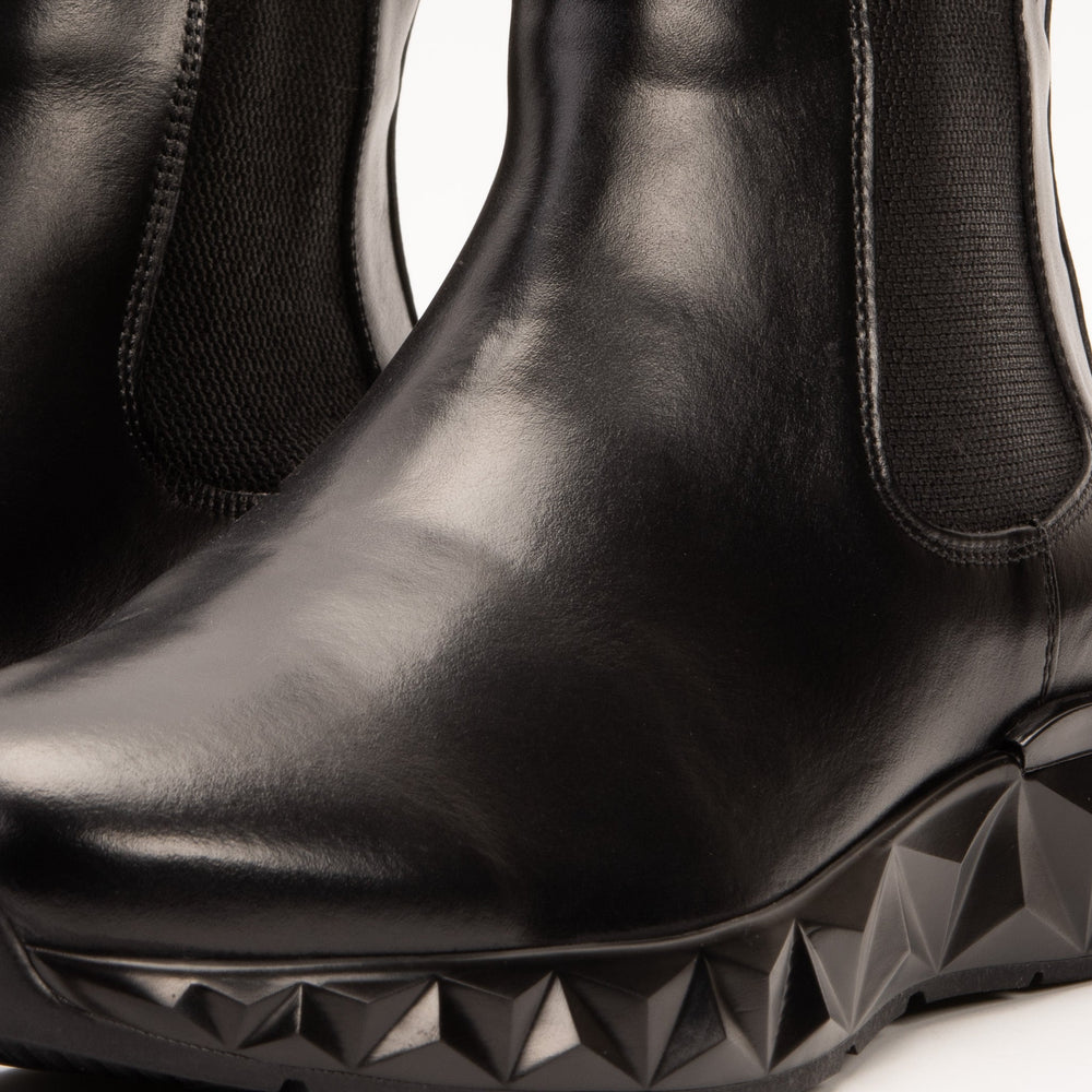 The Apex Black Leather Chelsea Boot