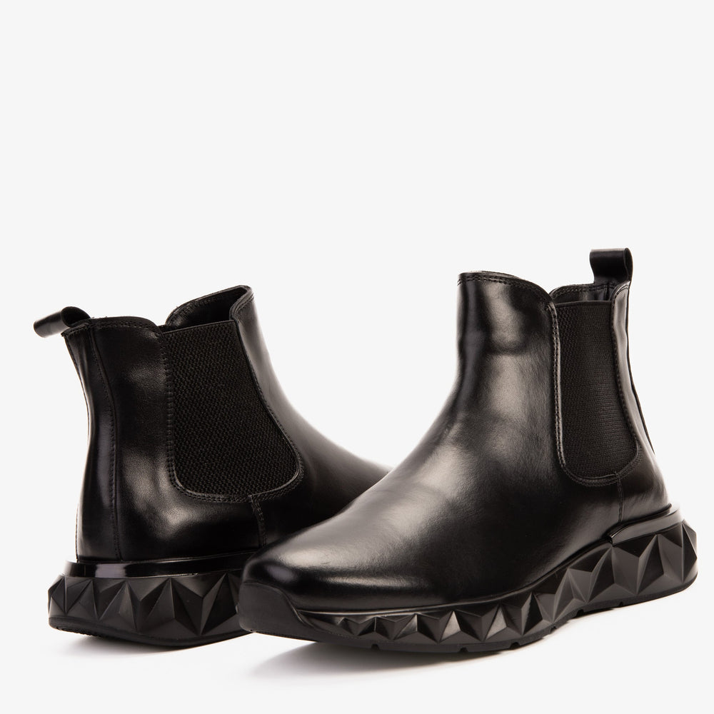 The Apex Black Leather Chelsea Boot