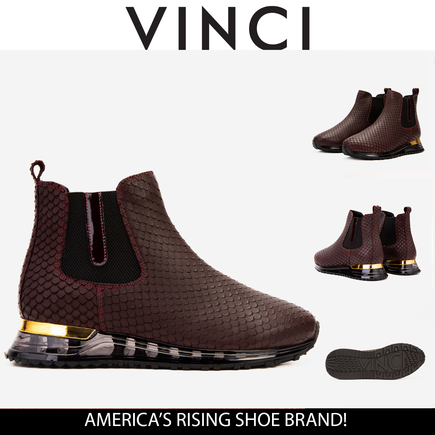 The Panther Burgundy Leather Chelsea Boot
